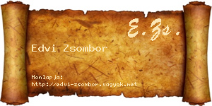 Edvi Zsombor névjegykártya
